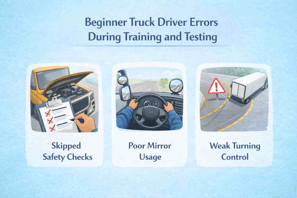Beginner Truck Driver Errors During Training and Testing
